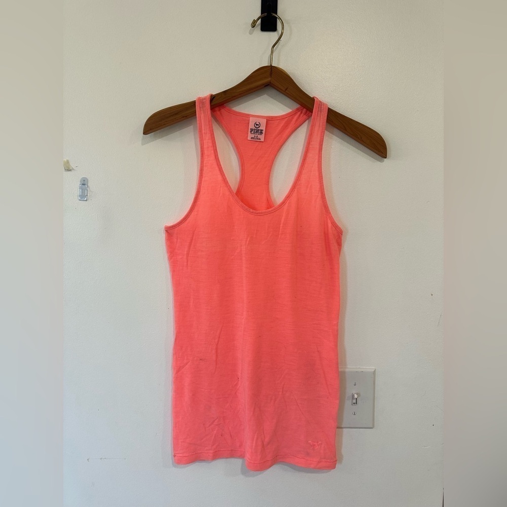 PINK Y2K Victorias Secret Raceback Tank Top Women Small Pink Workout Athletic